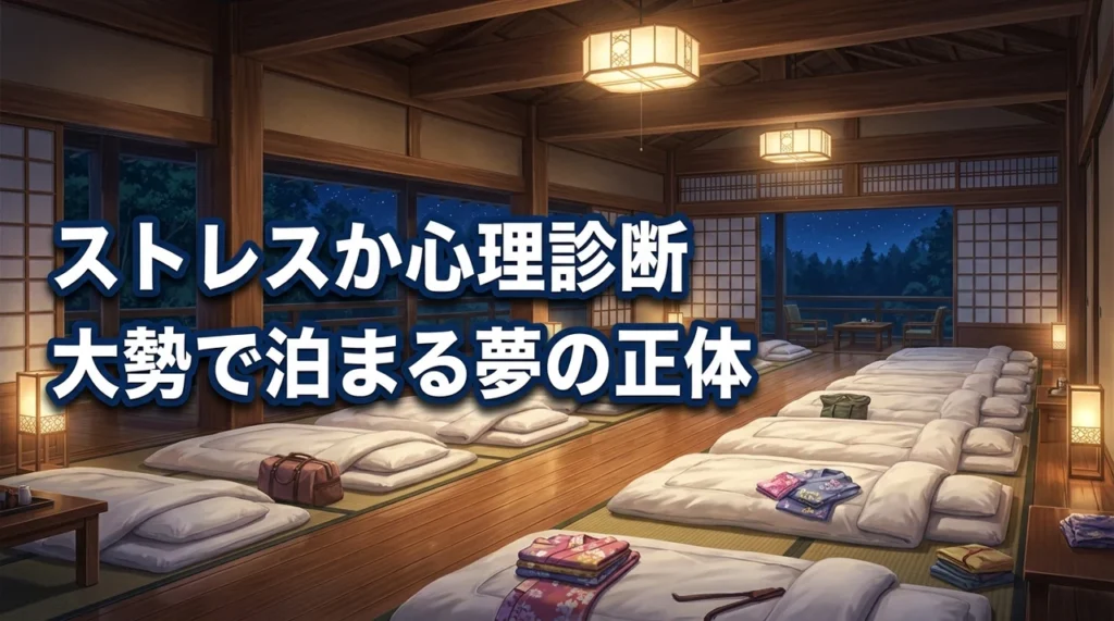 【診断】大勢で泊まる夢の正体はストレス？深層心理を読み解き悩みを解決する