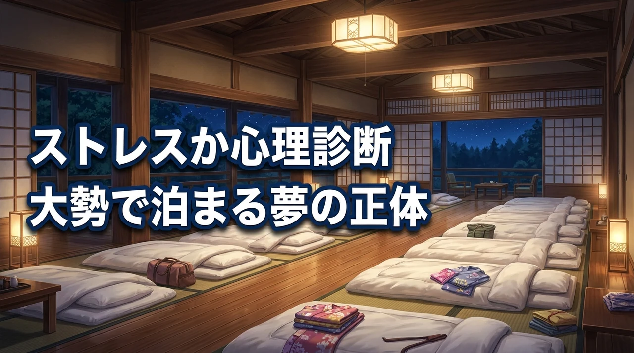 【診断】大勢で泊まる夢の正体はストレス?深層心理を読み解き悩みを解決する